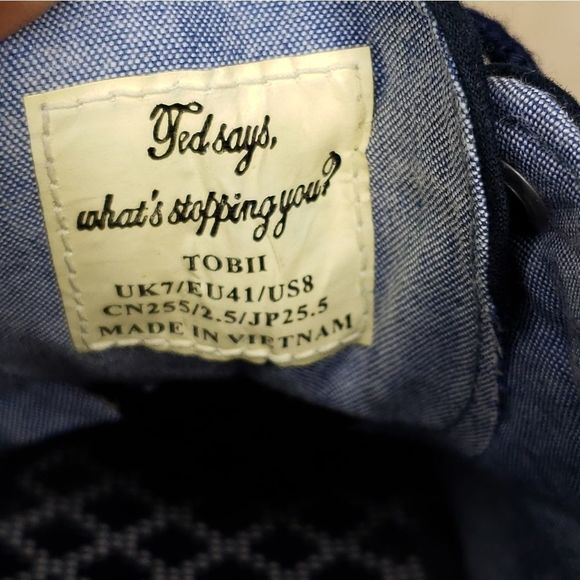 Ted Baker Tobii Canvas Sneaker Dark Blue Size 8 - Picture 8 of 8